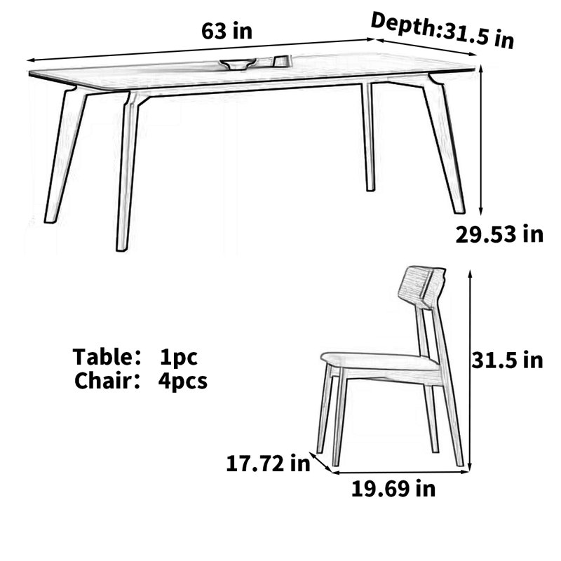 Table basse en bois massif italien de luxe légère italienne, H 29,53 po x L 63 po x l 31,5 po