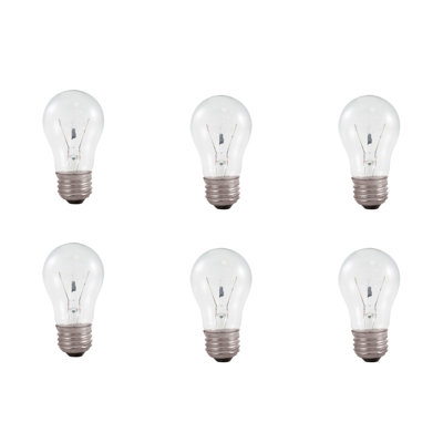 A15 Incandescent Dimmable Light Bulb, Warm White 2700K E26/Medium (Standard) Base