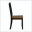 Chaise de salle à manger à deux tons en noir et brun avec siège en bois