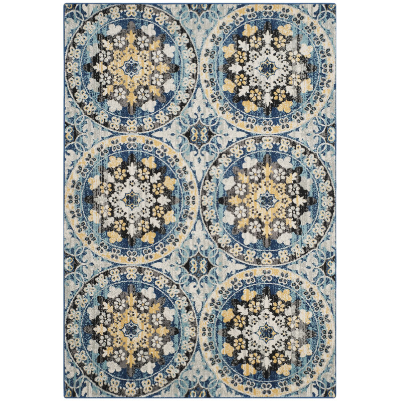 Evoke Performance Floral Rug, Rectangle 4' x 6'