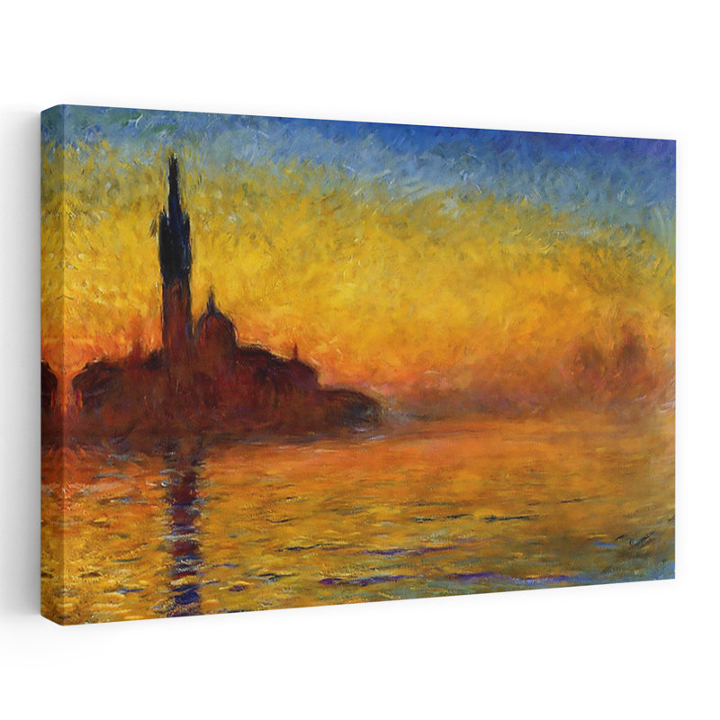 «Twilight In Venice Classic Contemporary City Coastal», reproduction d'art mural, H 32 po x l 48 po