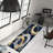 Chic Non Woven Thin Type Printed Rug Featuring a Unique Abstract Geometric Design in Bold Black and White Tones Perfect for Modern Home Decor-220415770