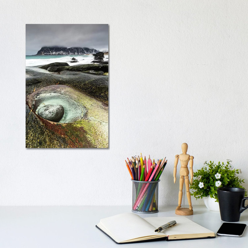 Norway, Lofoten, Uttakleiv Beach II by Mikolaj Gospodarek - Wrapped Canvas Print, 20.32 cm H x 30.48 cm W