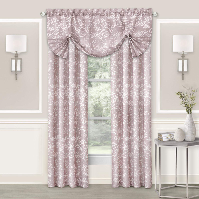 Pullen Semi Sheer Curtain Pair, 52"W x 84"L, Blush