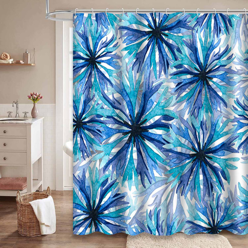 Rideau de douche violet avec 12 crochets, L 72 po x l 84 po