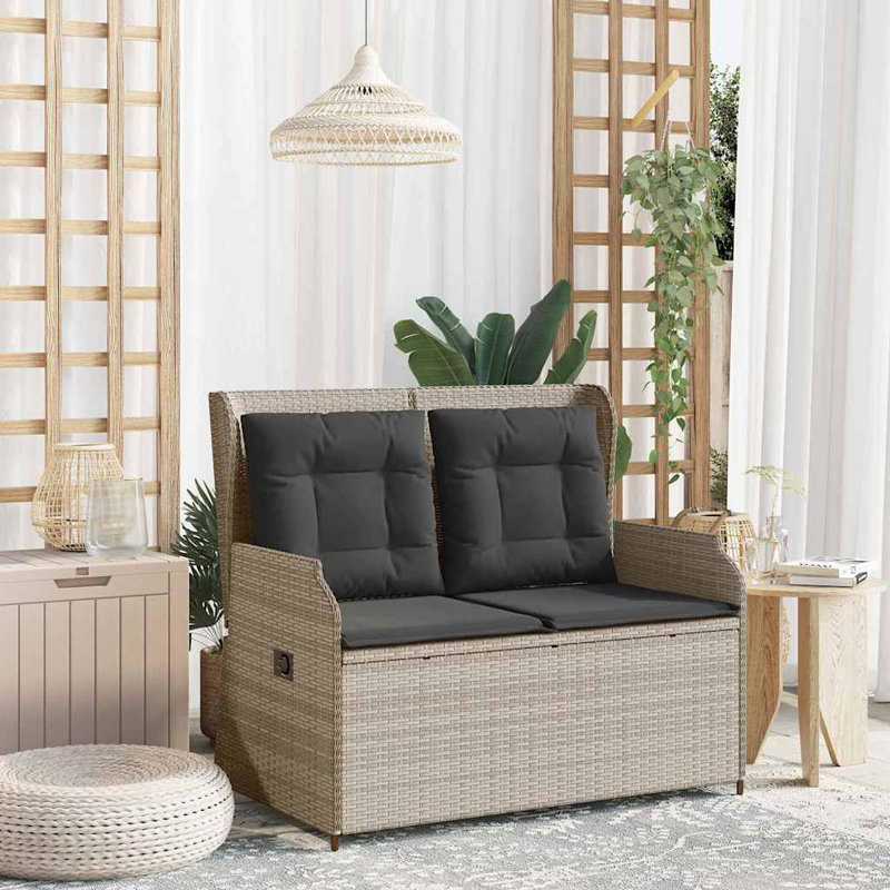 Garden Bench, Black, Light Grey