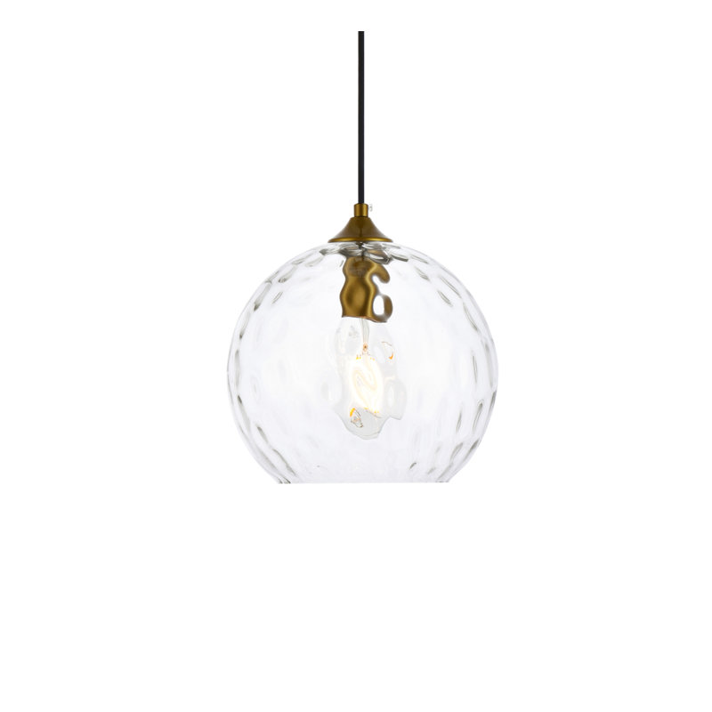 Luminaire suspendu sphère 1 lumière Douthit, Laiton, H 10,3 po x l 9,8 po x P 9,8 po