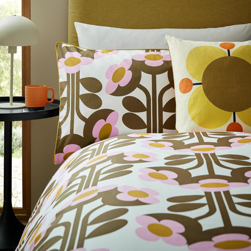 Orla Kiely Buttercup Blossom Duvet Cover Set , Single Duvet Cover + 1 Pillowcase