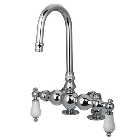 Hot Springs Double Handle Deck Mount Clawfoot Tub Faucet, Chrome