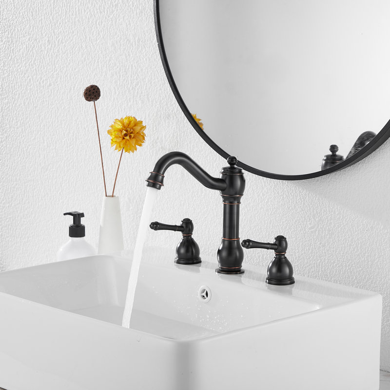 2-handle Bathroom Faucet with Drain Assembly, Oil Rubbed Bronze