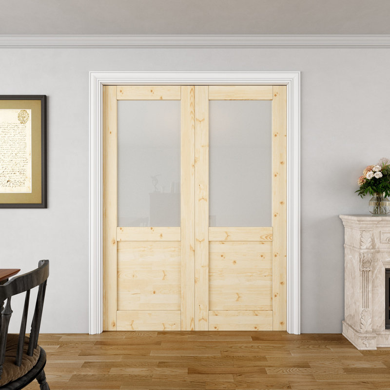Portes coulissantes intérieures en verre givré pour garde-manger, 64 po x 80 po