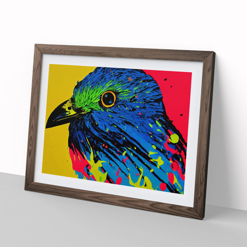 Bird Splash Vol.6 Abstract - Framed Print, 25cm H x 34cm W x 2cm D, Walnut
