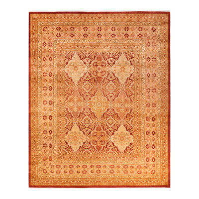 Tapis unique rouille noué à la main de 8 pi 2 po x 10 pi 2 po Keenan