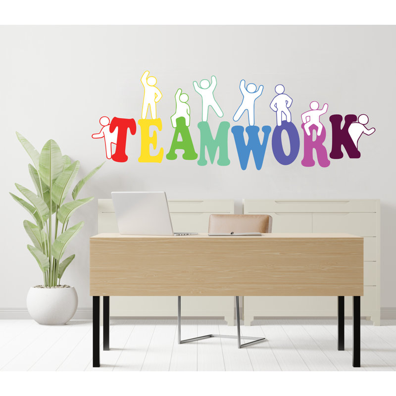 Décalcomanie murale, travail d'équipe, idée de travail d'équipe, travail d'inspiration professionnelle, décoration de bureau, autocollants de décoration murale, cadeau unique 495RS