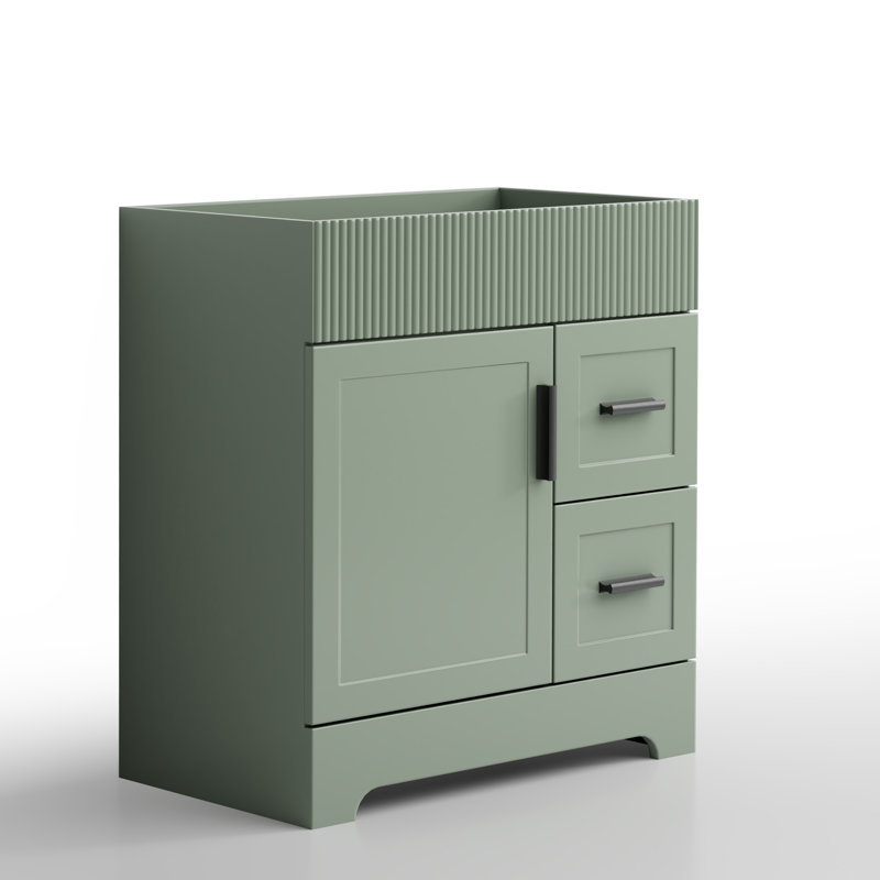 Base de meuble-lavabo simple autoportant 30 po seulement, lavabo non inclus, Vert