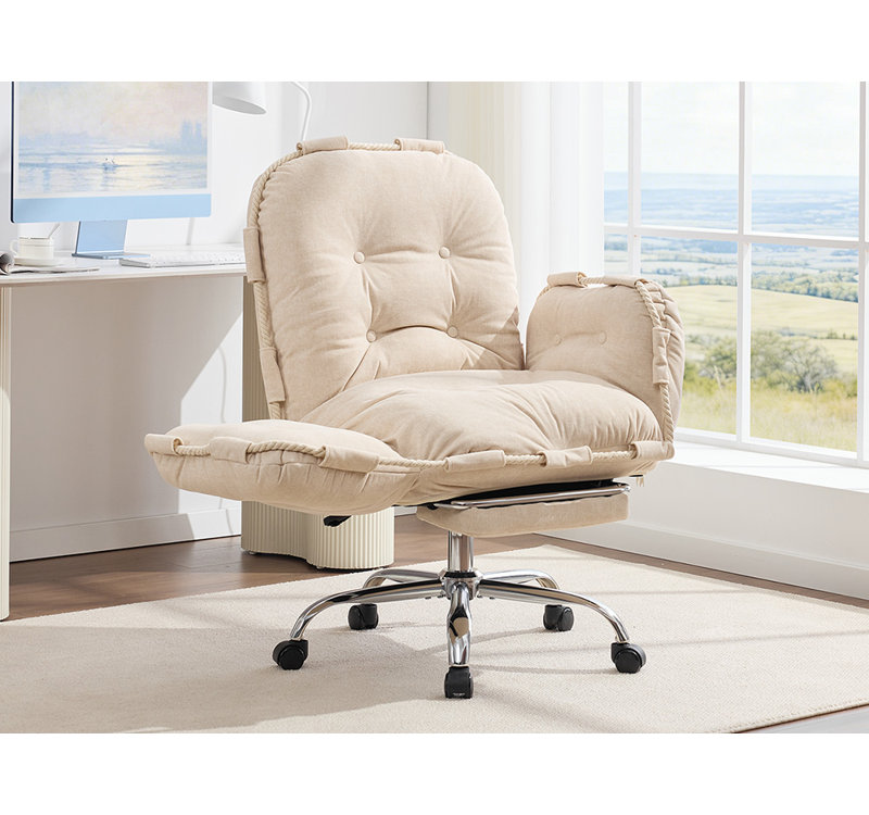World Menagerie Chenille Criss Cross Chair, Beige