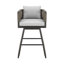 Tabouret de comptoir pivotant pour l'extérieur en aluminium avec corde grise et coussins gris clair Karan - ensemble de 3-1509633810