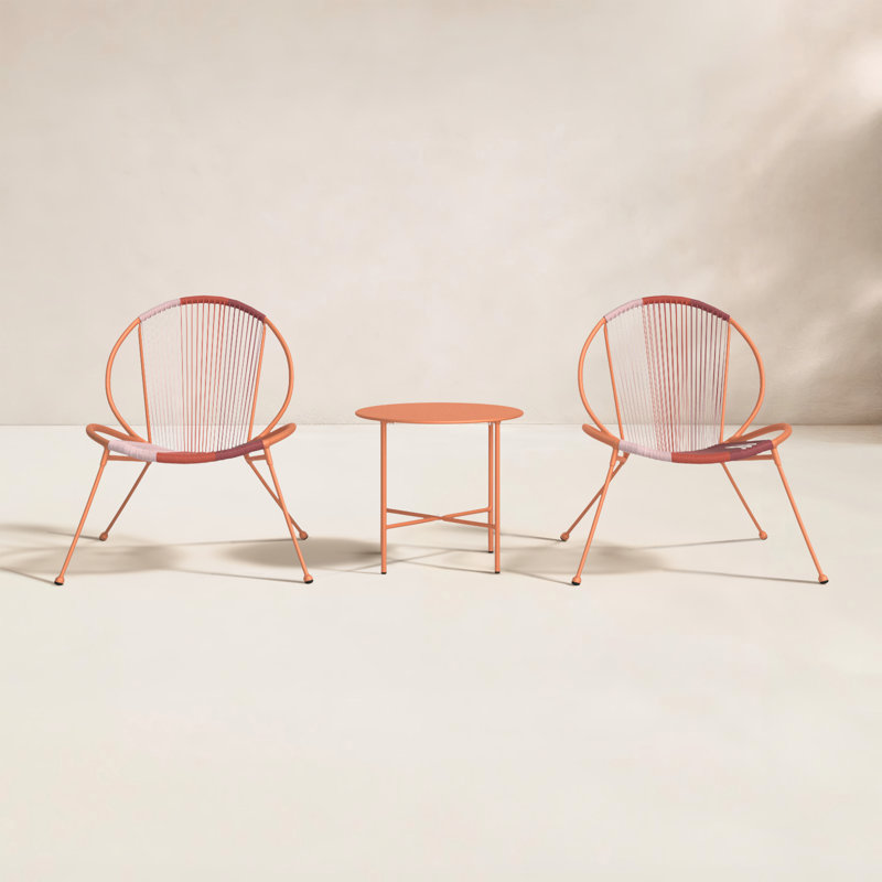 Halcott 2 - Person Patio Conversation Set, Orange