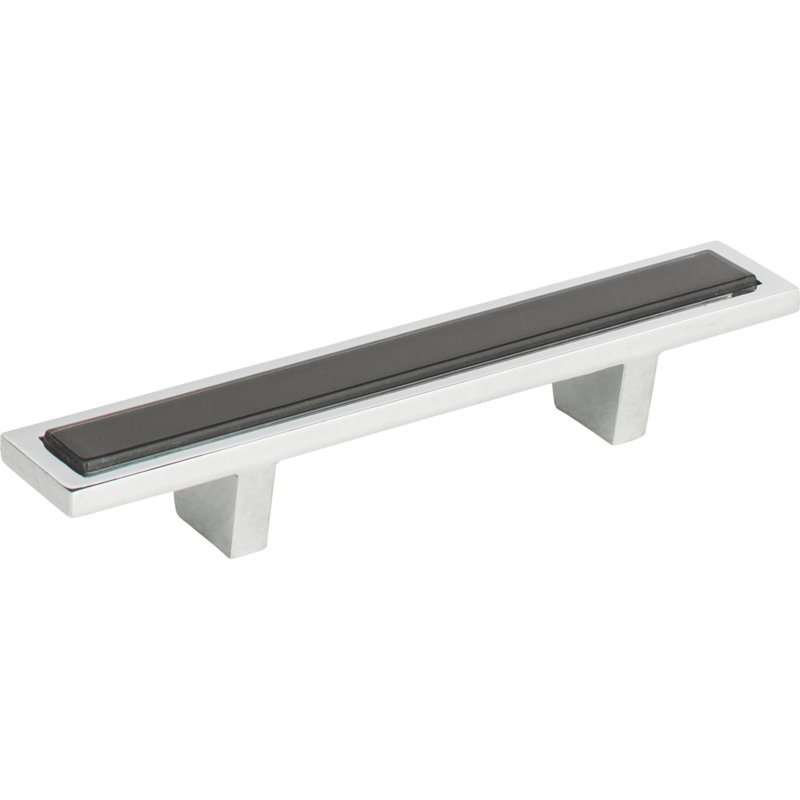 Spa 3" Center to Center Bar Pull, Polished Chrome/Black