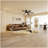 46" Flush Mount Ceiling Fan with Lights Remote Control,Quiet DC Motor 6 Plywood Blade Ceiling Fans 6 Speed Levels,Reversible Ceiling Fan, for Patio Living Room, Bedroom, Office,Indoor.((Matte Black  )