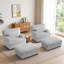 Chaise longue moderne avec repose-pieds mobile et coussin (ensemble de 2)-115747911