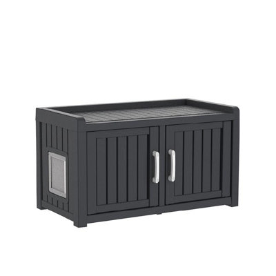 Double‑Door Cat Cabinet, Black
