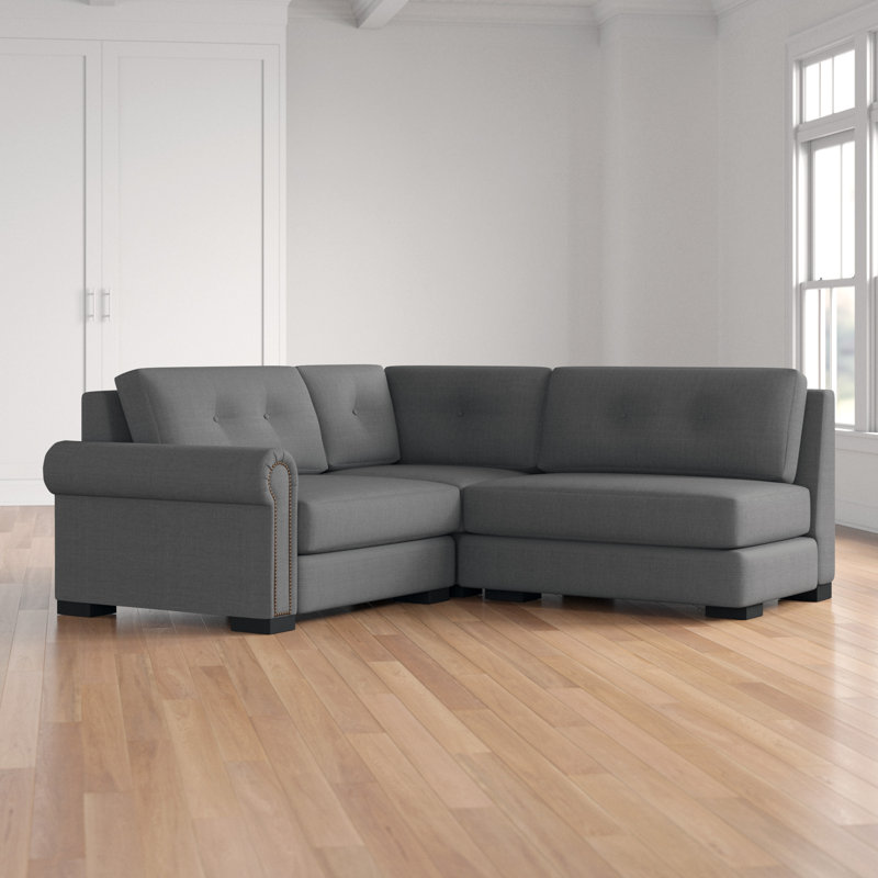 Mosely Upholstered L-Shaped Sectional, Charcoal Revolution®, Right Hand Facing