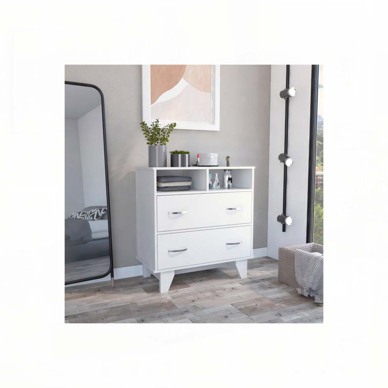 Portanova 31.5'' W 2 - Drawer Dresser, White