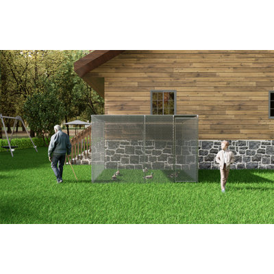 Chicken Coop 9.8X6.5X6.5FT Chicken Run Pen For Yard . It Can Also Be Used As A Large Bird Cage Or A Cat House And Other Pet Cages. Outdoor Bird Aviary Parrot Cage Without Perch.The Net Is Green .
