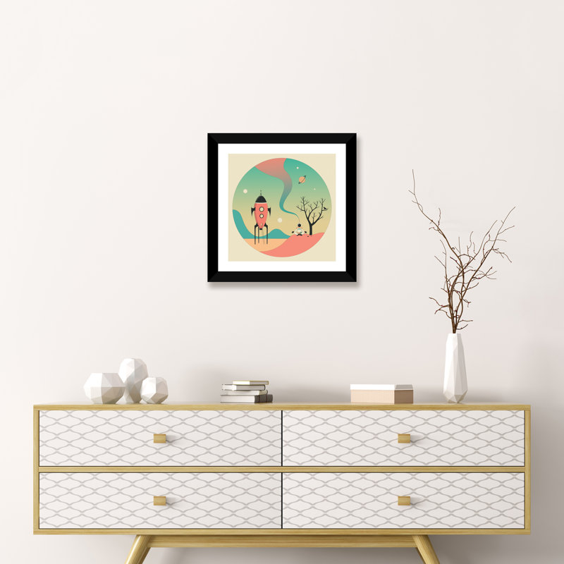 Explorez II, art encadré pour enfants, H 16 po x l 16 po x p 1 po, Papier encadré noir