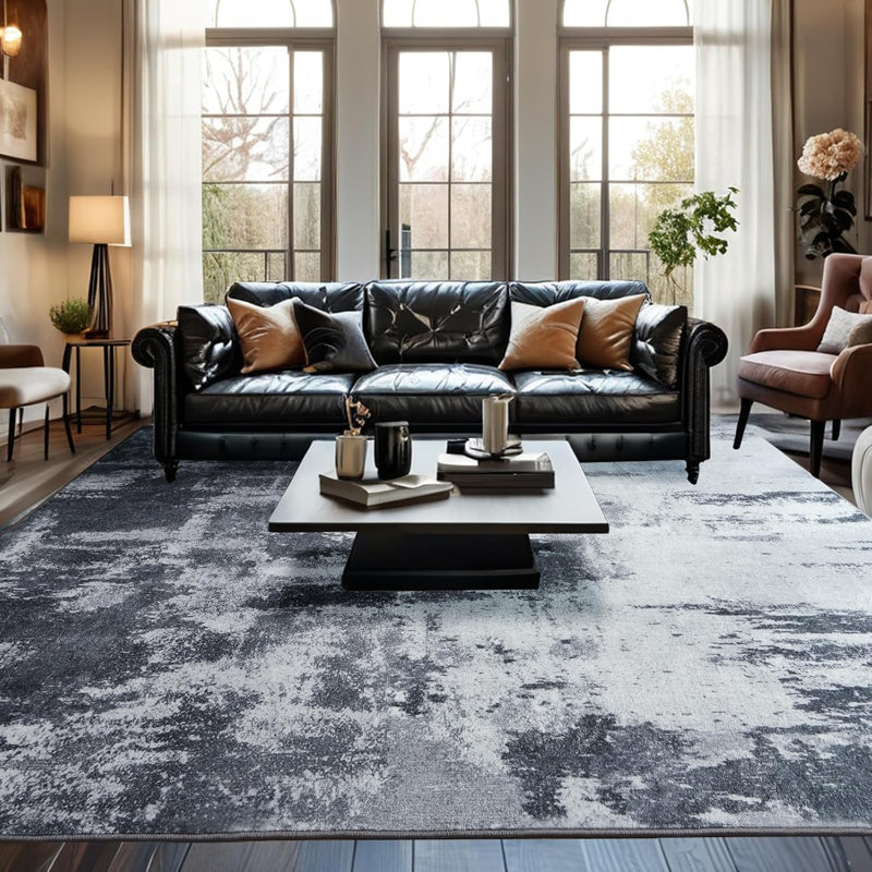 Tapis lavable moderne à motif abstrait
