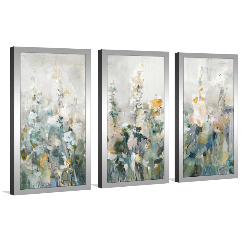 Marselino Rustic Garden Neutral - impression de cadre photo simple 3 pièces, H 25,5 po x l 40,5 po x P 1 po