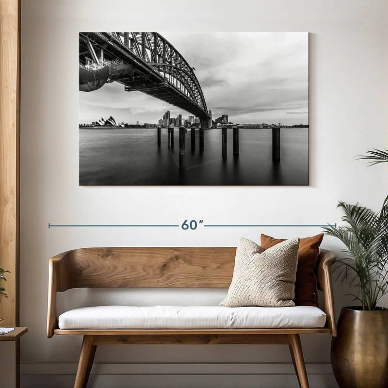 Kavia Cloudy Harbour Bridge, 32" H x 48" W
