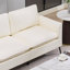 Canapés en cuir confortables, causeuse moderne compacte avec pieds en métal pour la maison