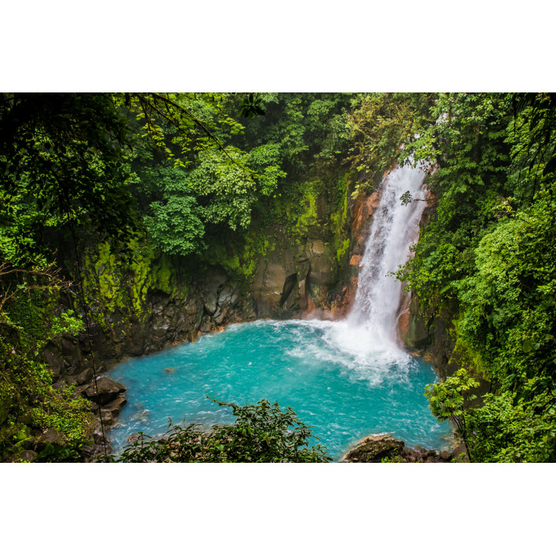 Rio Celeste Waterfall - Wrapped Canvas Print, 61cm H x 91cm W x 3.8cm D