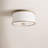 Abra Silk Screen White Inside Clear Outside Glass Diffuser And White Linen Fabric Shade Flush Mount-1058575646