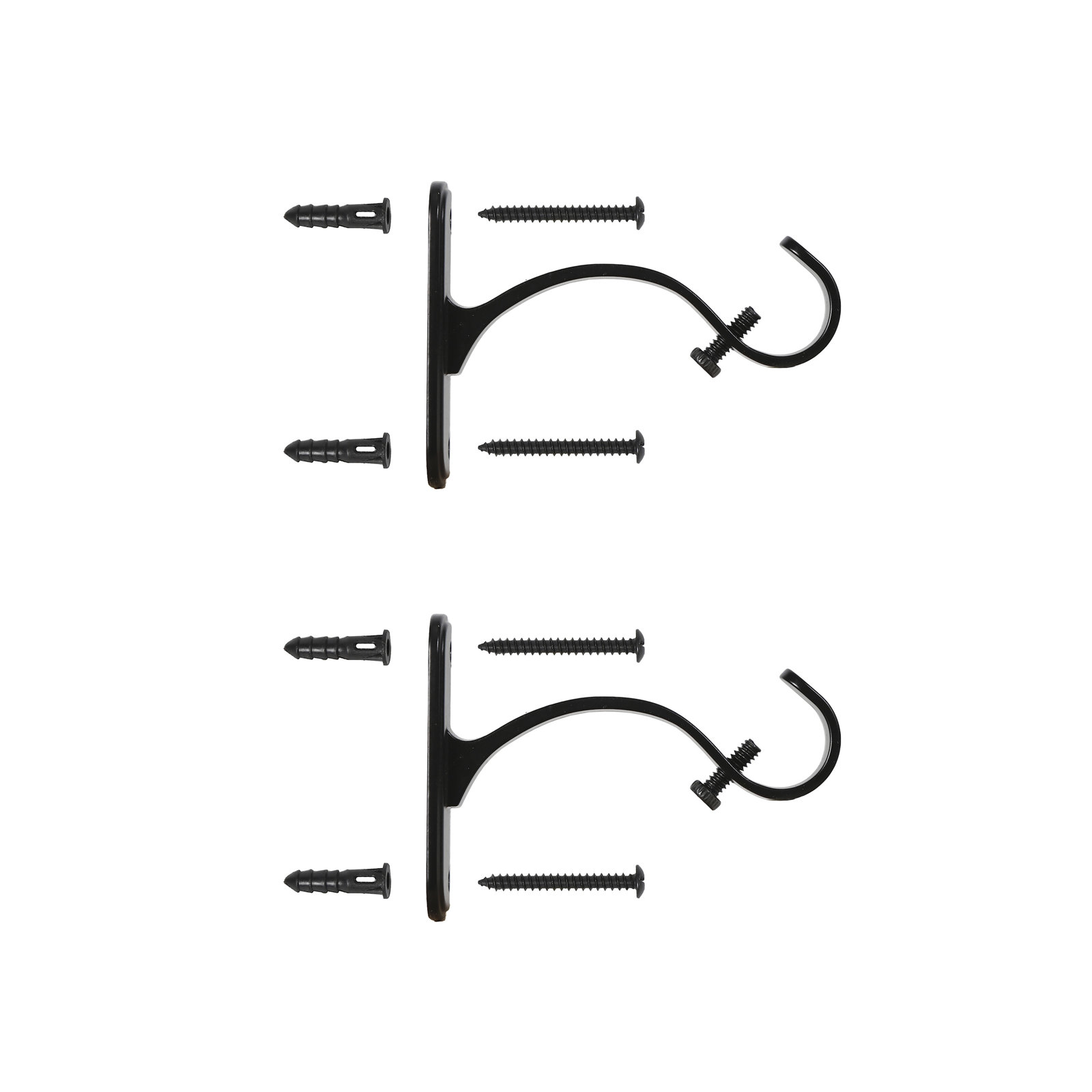 Curtain Rod Mounting Brackets, Black