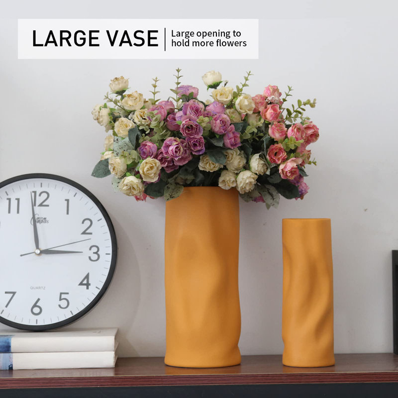 Ensemble de vases de table en céramique 2 pièces Callison, Orange