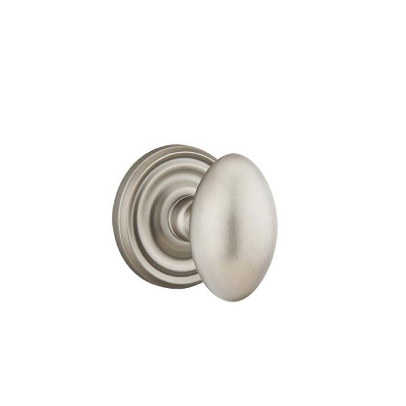 Ensemble de boutons de passage Emtek avec rosette régulière et bouton d'œuf, Étain