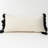 Contemporary Striped Tasseled Cotton Lumbar Pillow