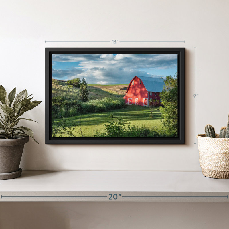 Nature, reproduction d'art sur toile "Grange rouge dans la campagne du Palouse", H 9 po x l 13 po