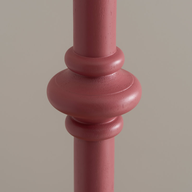 Carnaby 158cm Traditional Floor Lamp, Pink, Beige/White