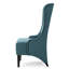 Chaise de salle à manger sophistiquée sarcelle rembourrée avec dossier haut et pieds ailés en bois de bouleau, H 45,38 po x P 29,22 po l 22,85 po