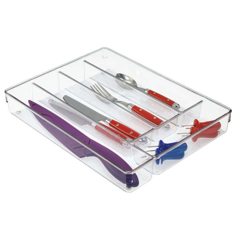 Linus 2" H x 13.75" W x 10.75" D Flatware & Kitchen Utensils Drawer Organizer