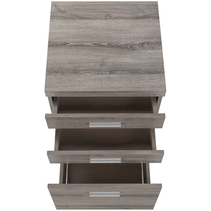 Classeur à roulettes, rangement, taupe, meuble contemporain avec tiroirs, stratifié taupe