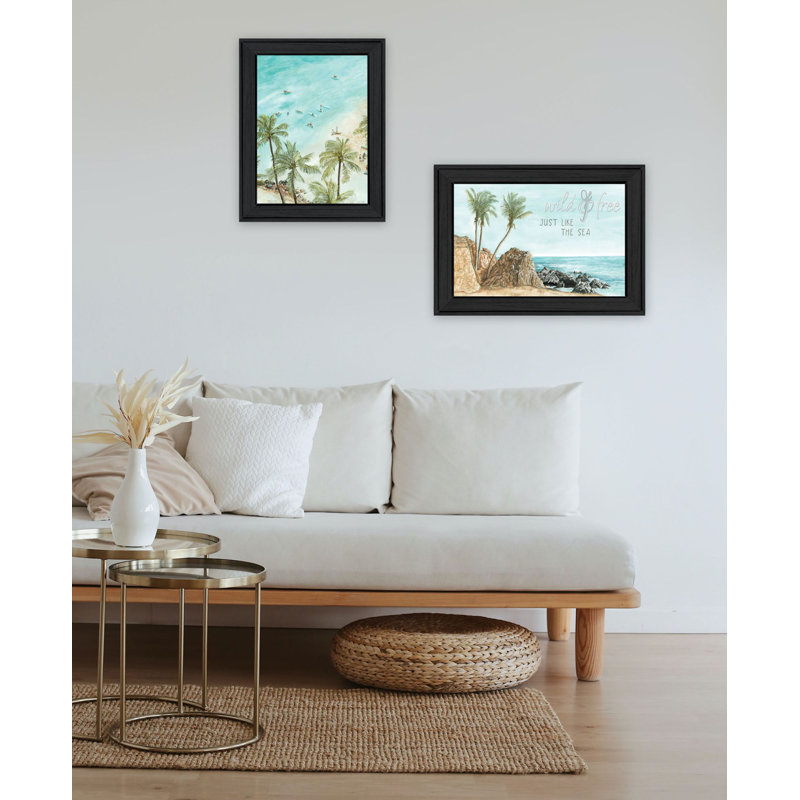 Bay Isle Home «Wild And Free» dans la brise de l'océan! Art mural encadré pour le salon, impression murale pour la décoration intérieure, art mural de chambre à coucher par Cindy Jacobs