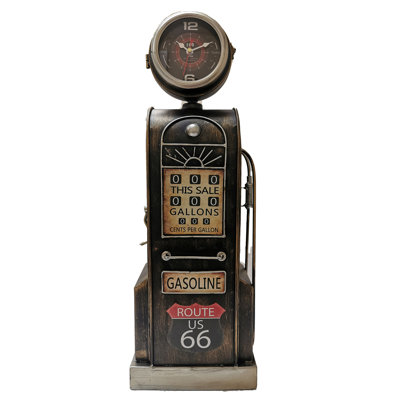 Analog Stainless Steel Quartz Movement / Crystal Tabletop Clock in Black