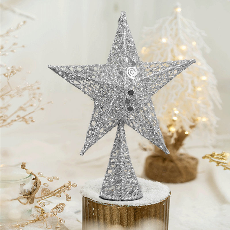 Metal Astrology & Stars Tree Topper, 30cm H x 20cm W, Silver