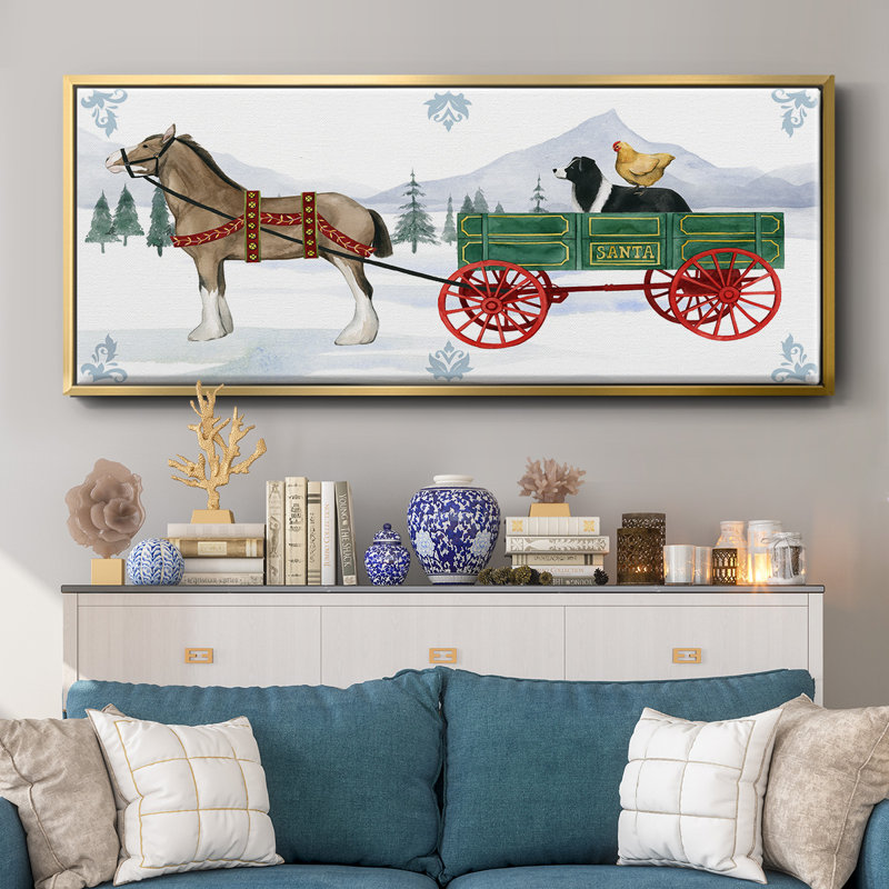 Santa's Farm Collection C- Framed Canvas, 24" H x 60" W