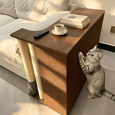 Cat Scratcher Side Table for Couch, Sofa Protector End Table Couch Corner Protector, Sisal Scratching Posts, Sisal Scratch Pad